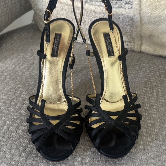 Dolce & Gabbana Black and Gold Heels
